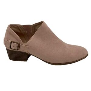 American Eagle Blush Pink Ankle Bootie Faux Suede Boho‎ 8.5M Coquette Western